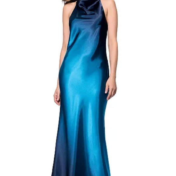 Betsy & Adam
Women's Ombre Sleeveless Draped Halter Gown - Picture 1 of 4